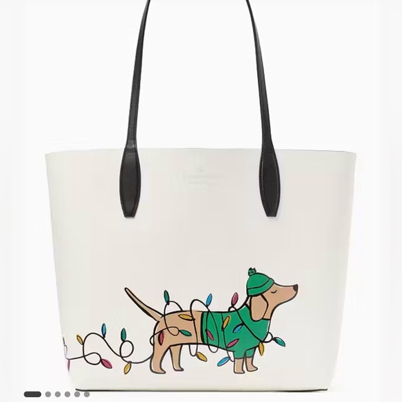Kate Spade Christmas dachshund tote - Picture 3 of 7
